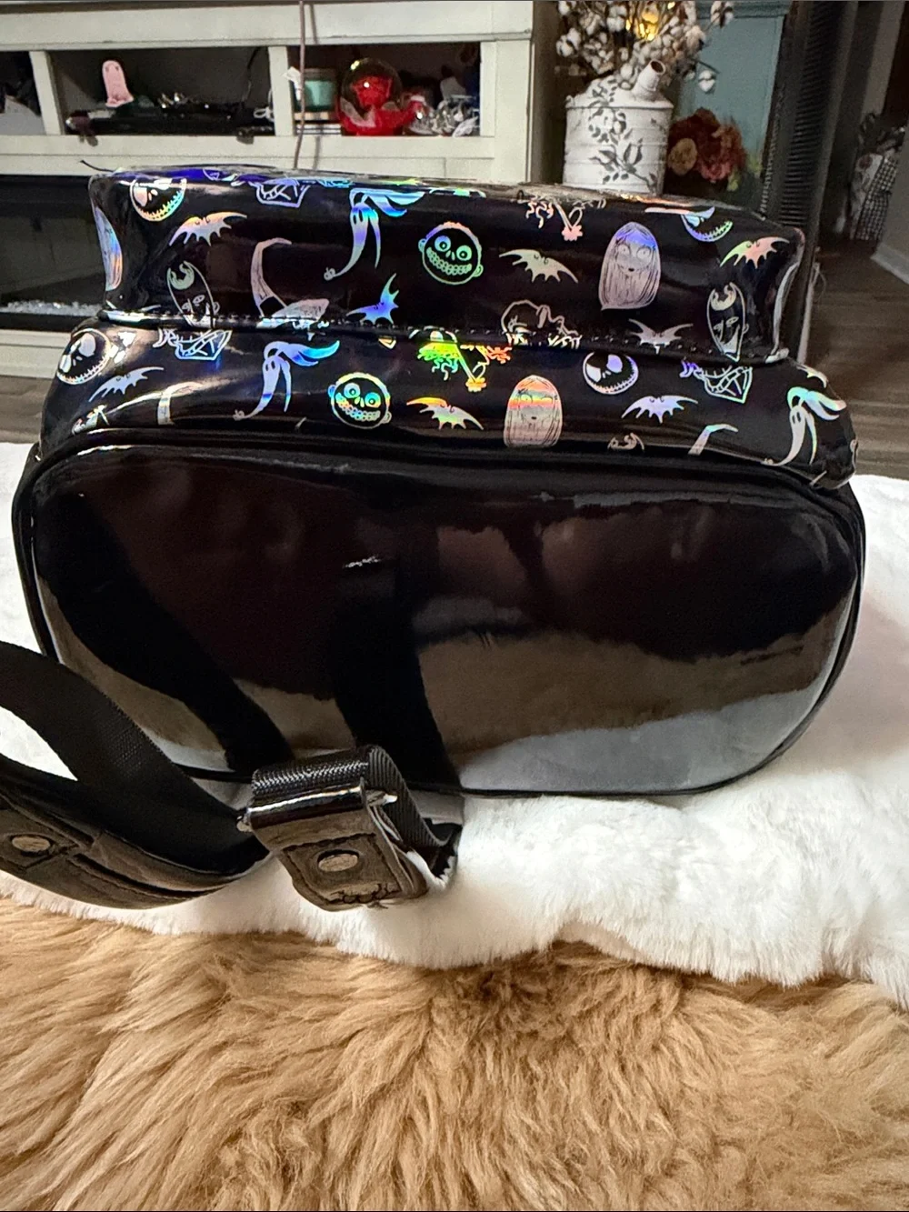 Loungefly Disney Parks Nightmare Before Christmas Holographic AOP Backpack NWT